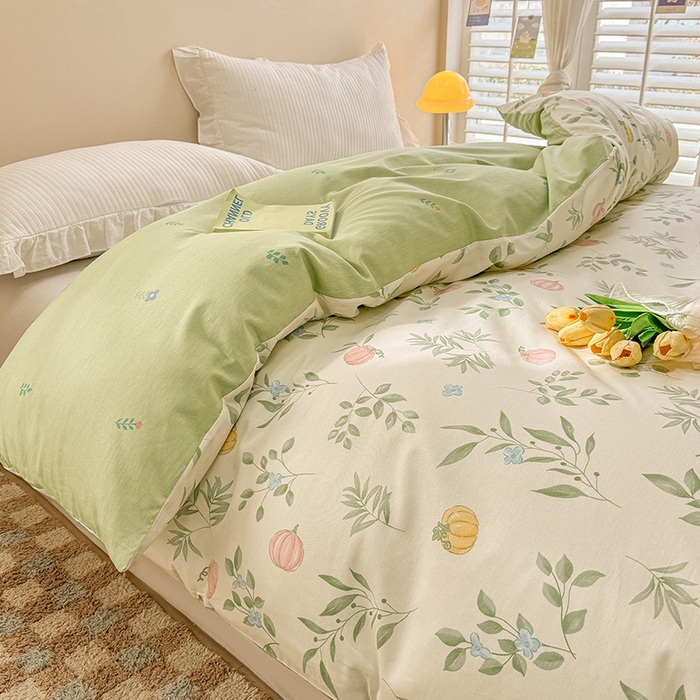 91家纺网 家纺一手货源 找家纺 绵庭家纺 2025新款12868全棉套件单品系列二单被套 轻婉花语