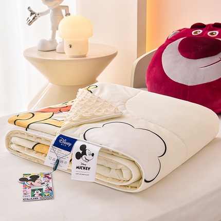 91家纺网 家纺一手货源 找家纺 嗨生活 嗨生活 2025年迪士尼凉感丝冰豆豆被 夏被 夏凉被 儿童夏被 幼儿园夏被 直播首选 维尼熊