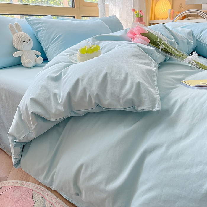 91家纺网 家纺一手货源 找家纺 卡巴伦家纺  2025新款40支纯棉A类水洗棉四件套风格1 晨雾兰