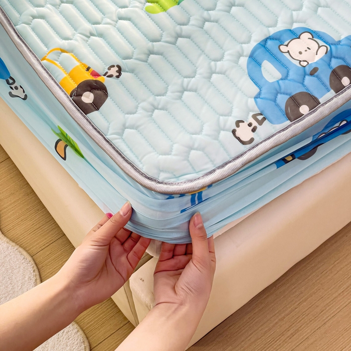 91家纺网 家纺一手货源 找家纺 富馨莱 2025新款A类凉感丝空气纤维凉席床笠款 小汽车