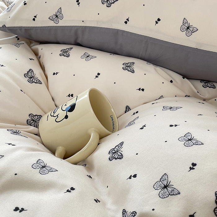 91家纺网 家纺一手货源 找家纺 汣沐生活 2025新款针织棉印花款四件套 梦星河