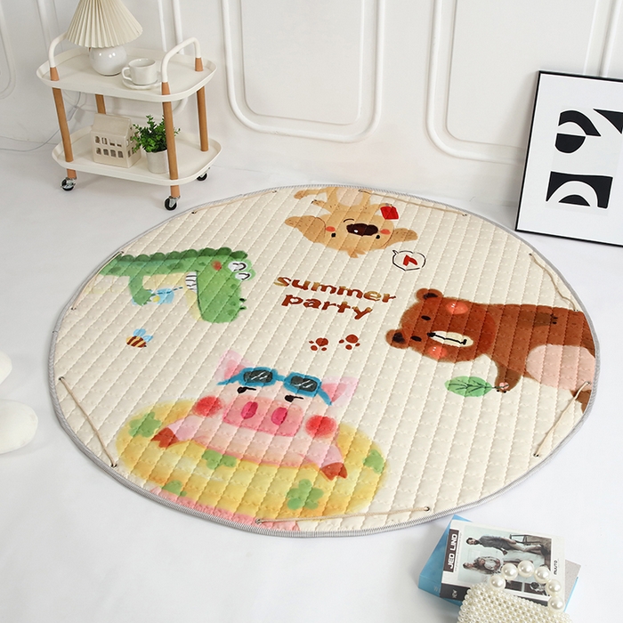 91家纺网 家纺一手货源 找家纺 沁童 收纳垫直径1.5m 动物派对