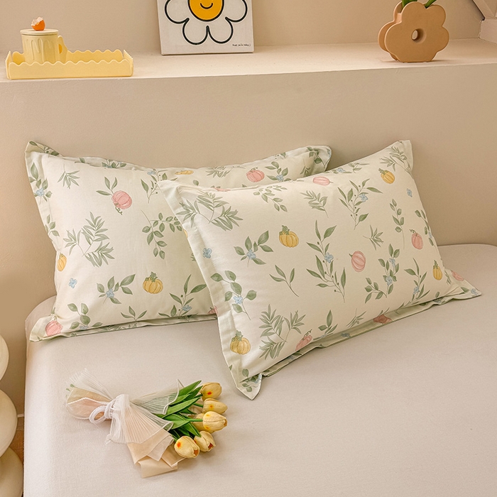 91家纺网 家纺一手货源 找家纺 绵庭家纺 2025新款12868全棉套件单品系列二单枕套 轻婉花语