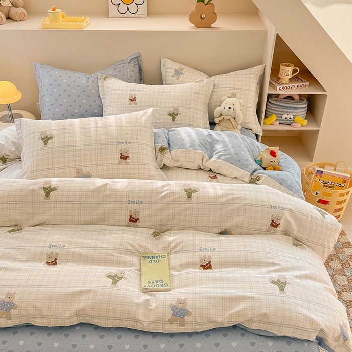 91家纺网 家纺一手货源 找家纺 绵庭家纺 2025新款12868全棉套件单品系列二四件套 比利熊