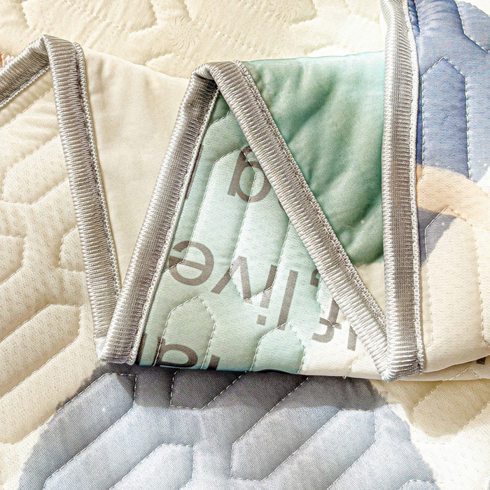 91家纺网 家纺一手货源 找家纺 富馨莱 2025新款A类凉感丝空气纤维凉席床笠款 幻影