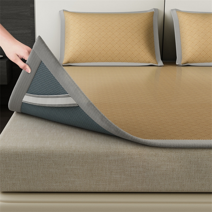 91家纺网 家纺一手货源 找家纺 叠派家纺  2025新款5A抗菌A类冰丝凉席-饼干花熊猫款 熊猫-棕色