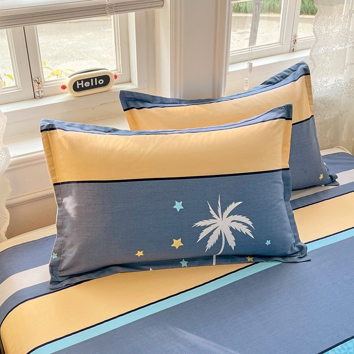 91家纺网 家纺一手货源 找家纺 世爵2025春夏新款全棉纯棉印花小清新单品系列单枕套 枕套单件 漫步云端