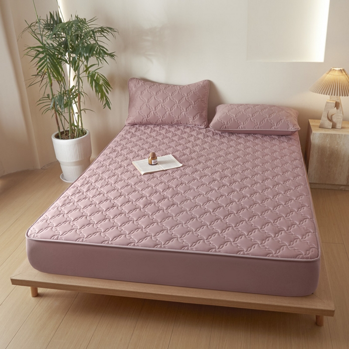 91家纺网 家纺一手货源 找家纺 雪云美2025新款全棉夹棉床笠13372斜纹A类纯棉床罩可定制尺寸-风车款 风车-幸福棕红