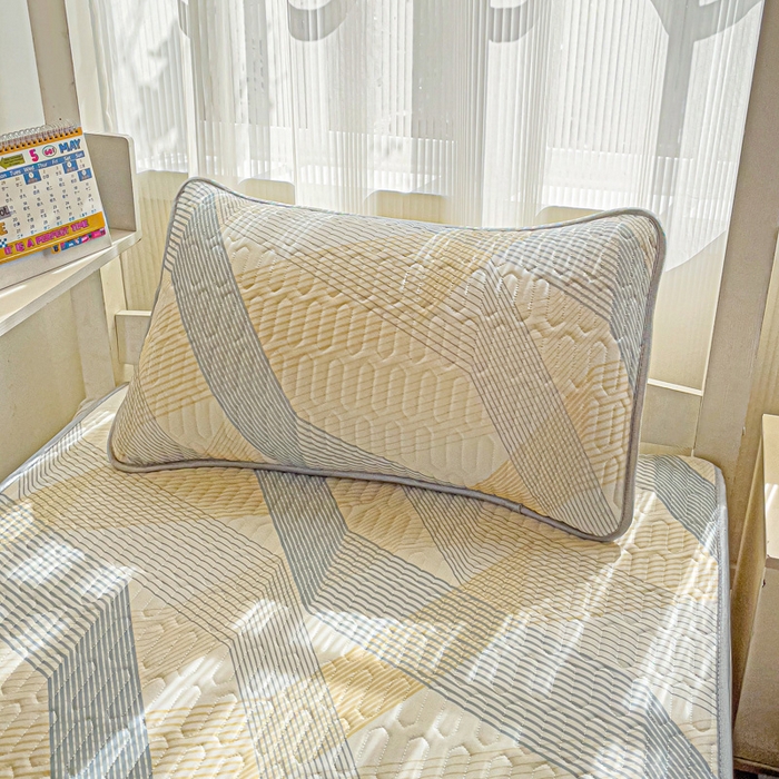 91家纺网 家纺一手货源 找家纺 富馨莱 2025新款A类凉感丝空气纤维凉席学生款 简约