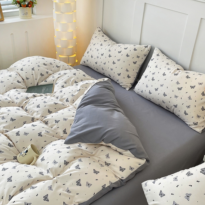 91家纺网 家纺一手货源 找家纺 汣沐生活 2025新款针织棉印花款四件套 梦星河