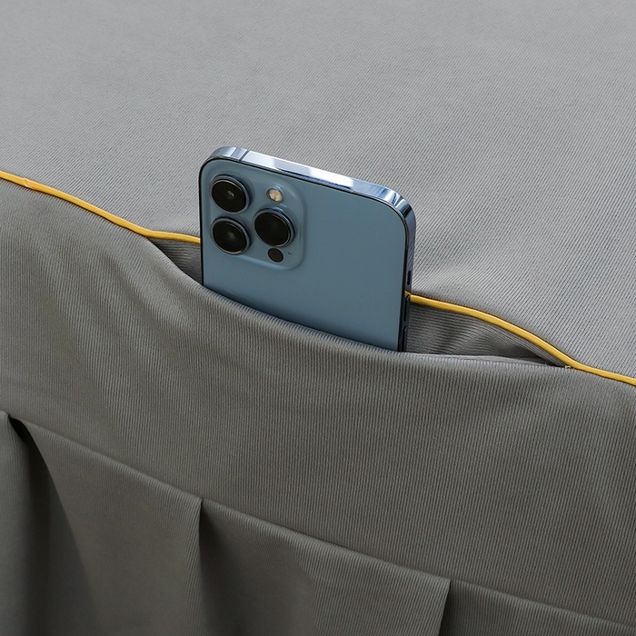 91家纺网 家纺一手货源 找家纺 千姿坊 2025新款床罩四件套-倾城 倾城-灰+白