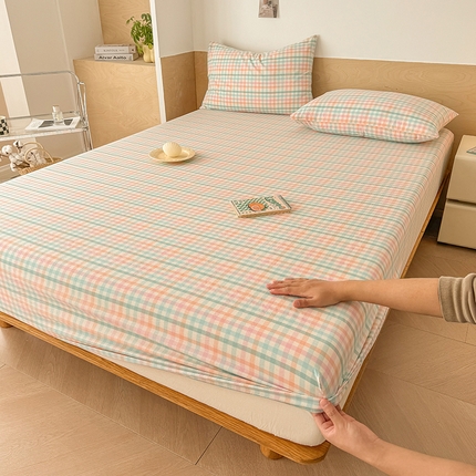 91家纺网 家纺一手货源 找家纺 （总）晓时候 2025新款100%全棉色织水洗棉床笠全棉床笠纯棉床笠