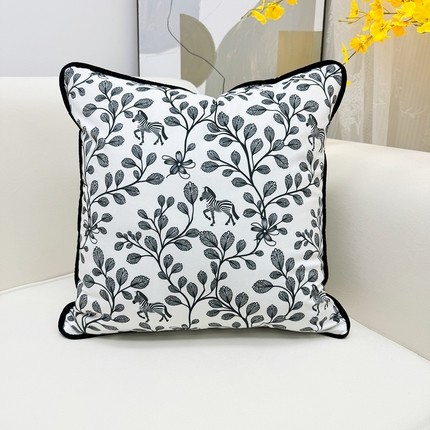 91家纺网 家纺一手货源 找家纺 （总）爱家居 2025新款抱枕沙发新中式靠垫轻奢高级感靠枕床头大靠背正方形抱枕套卡通花卉