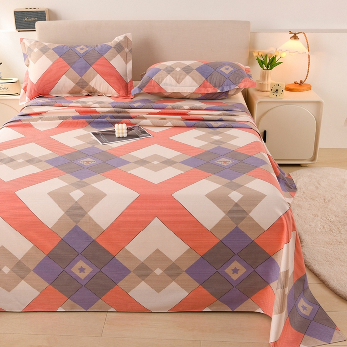 91家纺网 家纺一手货源 找家纺 润淳家居 2025新款老粗布三件套及单品 卡酷格 粉