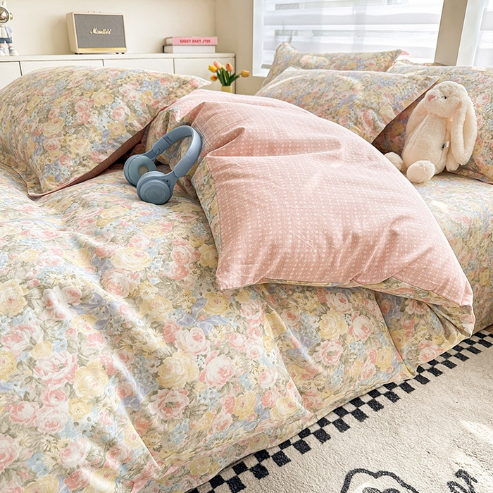 91家纺网 家纺一手货源 找家纺 绵庭家纺 2025新款12868全棉套件单品系列二四件套 暖阳绿意