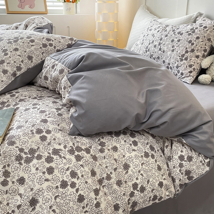 91家纺网 家纺一手货源 找家纺 汣沐生活 2025新款针织棉印花款四件套 美式