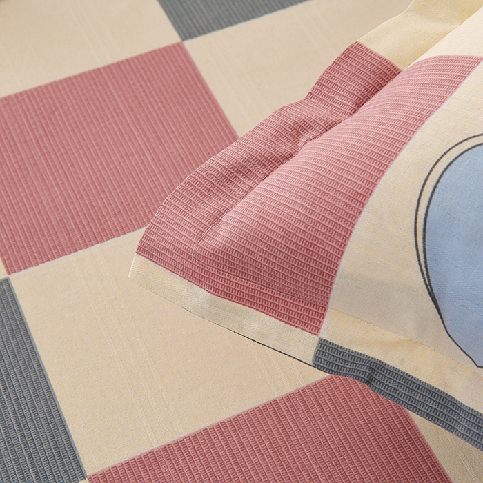 91家纺网 家纺一手货源 找家纺 润淳家居 2025新款老粗布三件套及单品 心格爱情