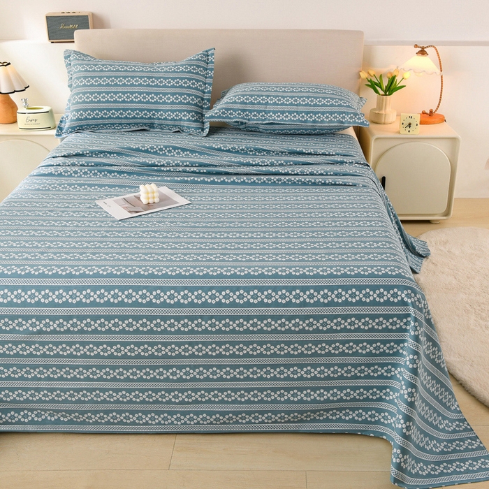 91家纺网 家纺一手货源 找家纺 润淳家居 2025新款老粗布三件套及单品 花条时尚 蓝