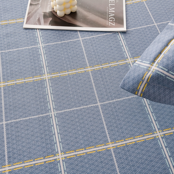 91家纺网 家纺一手货源 找家纺 润淳家居 2025新款老粗布三件套及单品 浪漫格 蓝