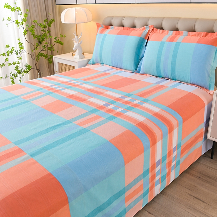 91家纺网 家纺一手货源 找家纺 润淳家居 2025新款老粗布三件套及单品 格调爱情 桔