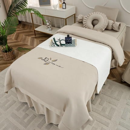 千姿坊 2025新款床罩四件套-黄金叶 浅咖