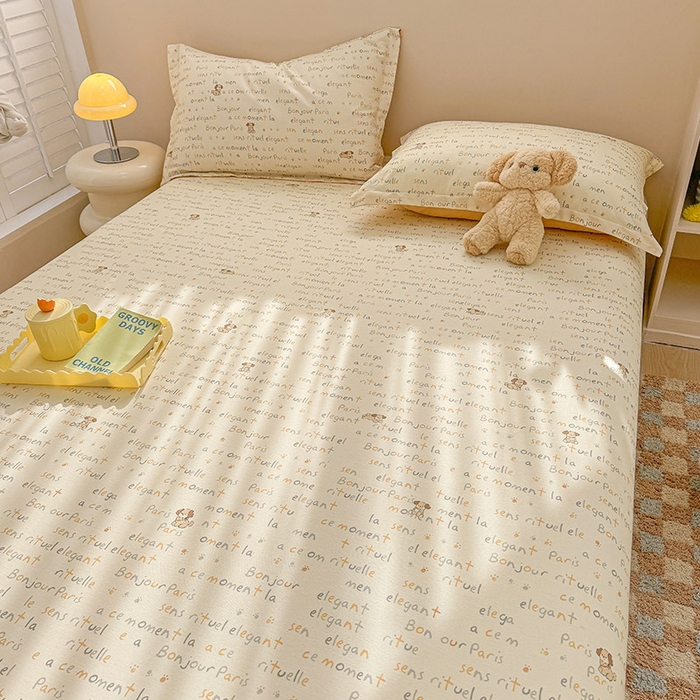 91家纺网 家纺一手货源 找家纺 2025新款12868全棉套件单品系列二单床笠 旺仔派