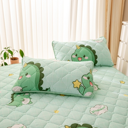 91家纺网 家纺一手货源 找家纺 云玲时尚 2025新款三防磨毛防水夹棉单人枕套 小恐龙