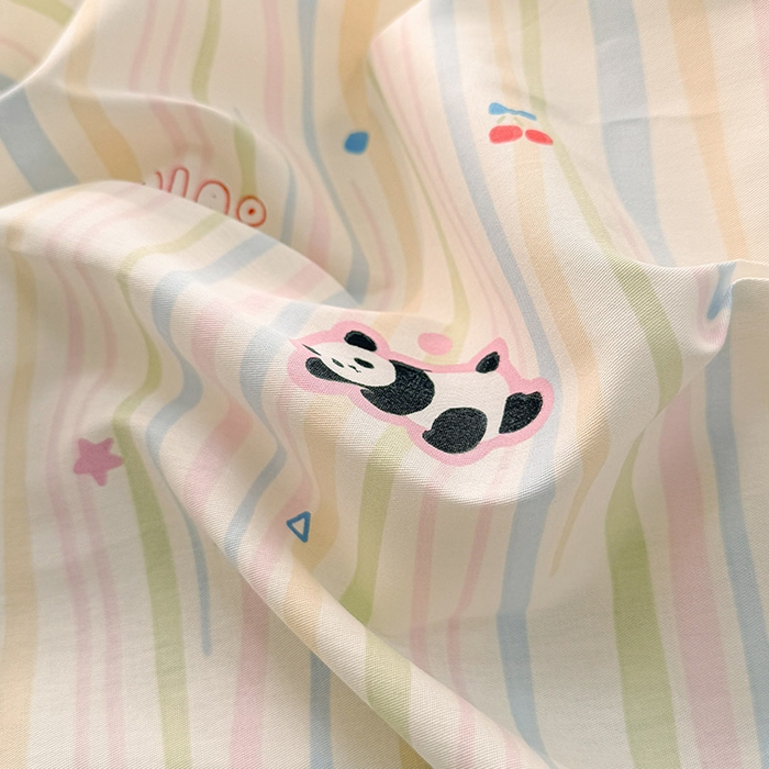 91家纺网 家纺一手货源 找家纺 绵庭家纺 2025新款12868全棉套件单品系列二单被套 懒萌潘达