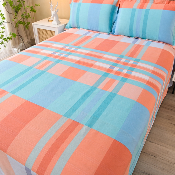 91家纺网 家纺一手货源 找家纺 润淳家居 2025新款老粗布三件套及单品 格调爱情 桔