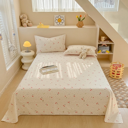 绵庭家纺 2025新款12868全棉套件单品系列二单床单 樱桃甜宠