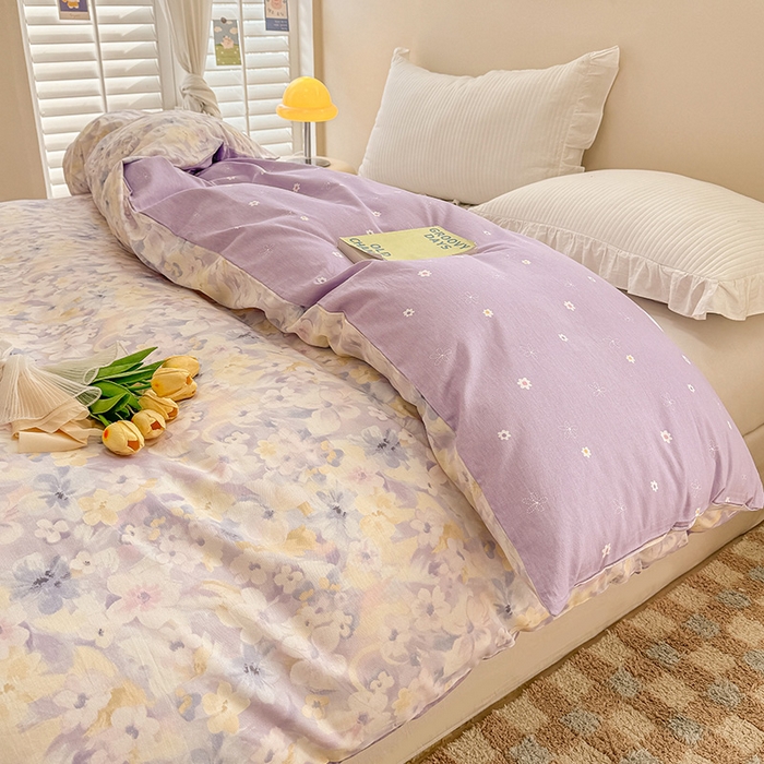 91家纺网 家纺一手货源 找家纺 绵庭家纺 2025新款12868全棉套件单品系列二单被套 香颂蝶舞