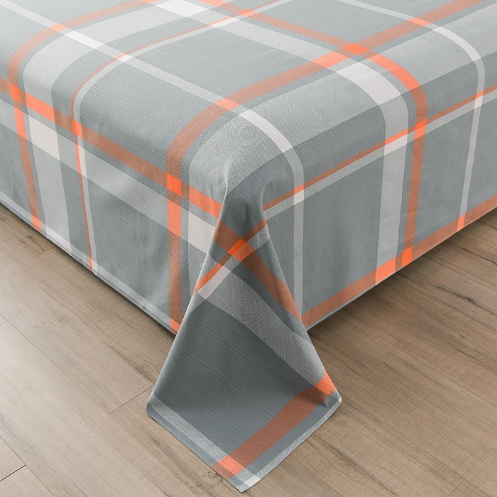 91家纺网 家纺一手货源 找家纺 润淳家居 2025新款老粗布三件套及单品 华锦格 灰