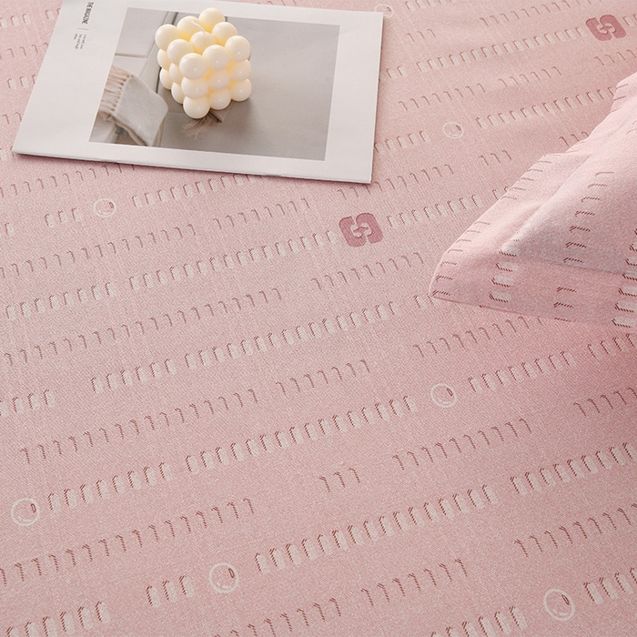 91家纺网 家纺一手货源 找家纺 润淳家居 2025新款老粗布三件套及单品 情话 豆沙