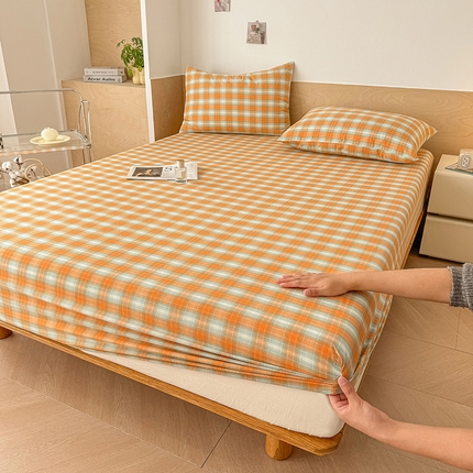 91家纺网 家纺一手货源 找家纺 （总）晓时候 2025新款100%全棉色织水洗棉床笠全棉床笠纯棉床笠