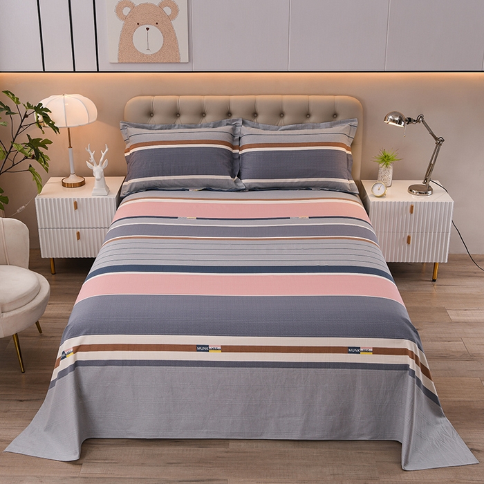 91家纺网 家纺一手货源 找家纺 润淳家居 2025新款老粗布三件套及单品 条致 粉