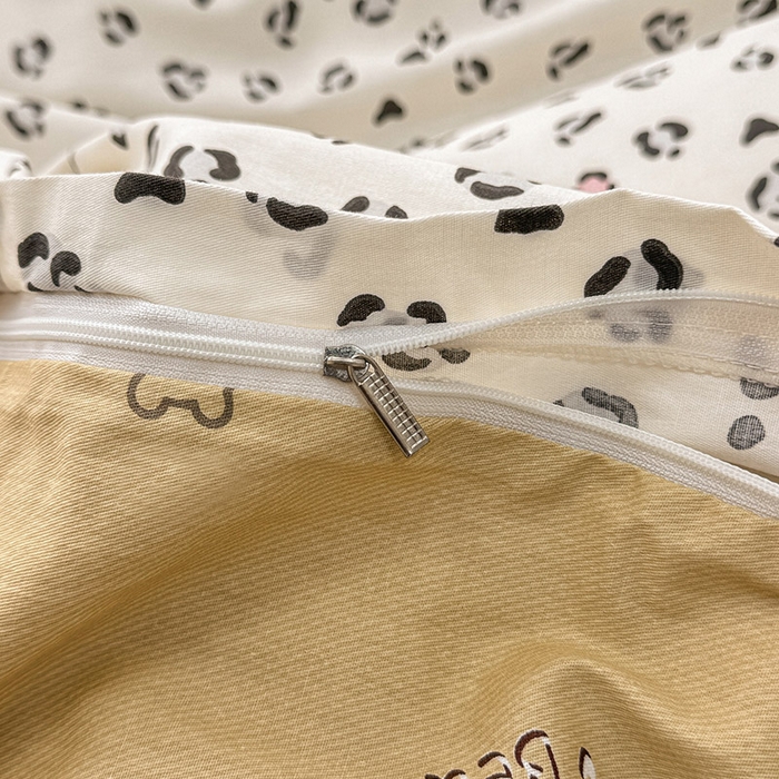 91家纺网 家纺一手货源 找家纺 绵庭家纺 2025新款12868全棉套件单品系列二四件套 豹纹小熊