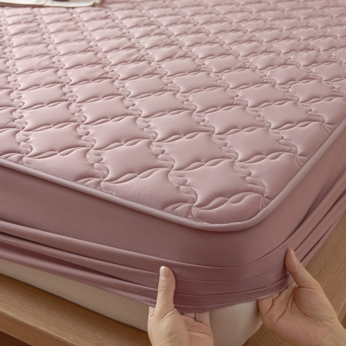 91家纺网 家纺一手货源 找家纺 雪云美2025新款全棉夹棉床笠13372斜纹A类纯棉床罩可定制尺寸-风车款 风车-幸福棕红