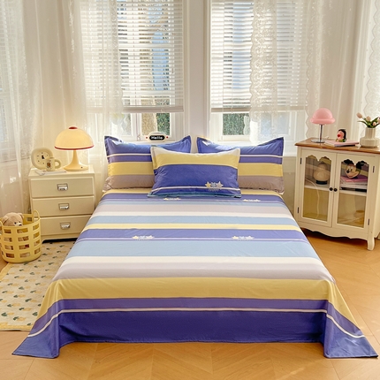 世爵2025春夏新款全棉纯棉印花系列单床单 床单单件 时光序曲