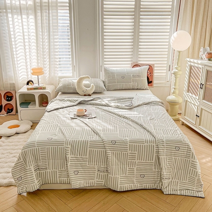 91家纺网 家纺一手货源 找家纺 （总）欢乐季  2025新款7A抗菌针织棉大豆夏被