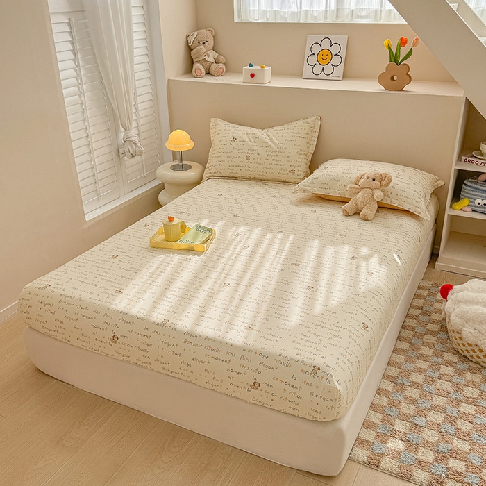 91家纺网 家纺一手货源 找家纺 2025新款12868全棉套件单品系列二单床笠 旺仔派