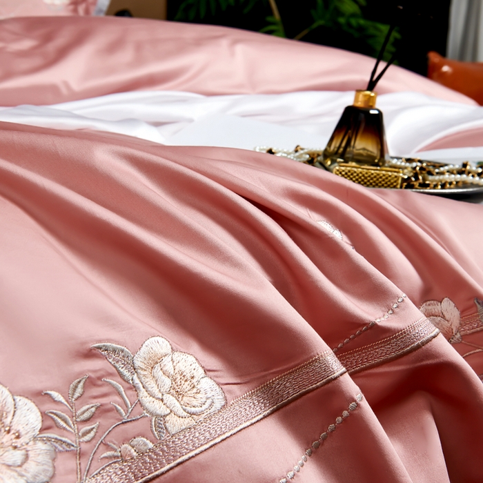 91家纺网 家纺一手货源 找家纺 （总）U品汇 2025新品120支60s双股贡缎长绒棉重工刺绣花纯棉全棉四件套