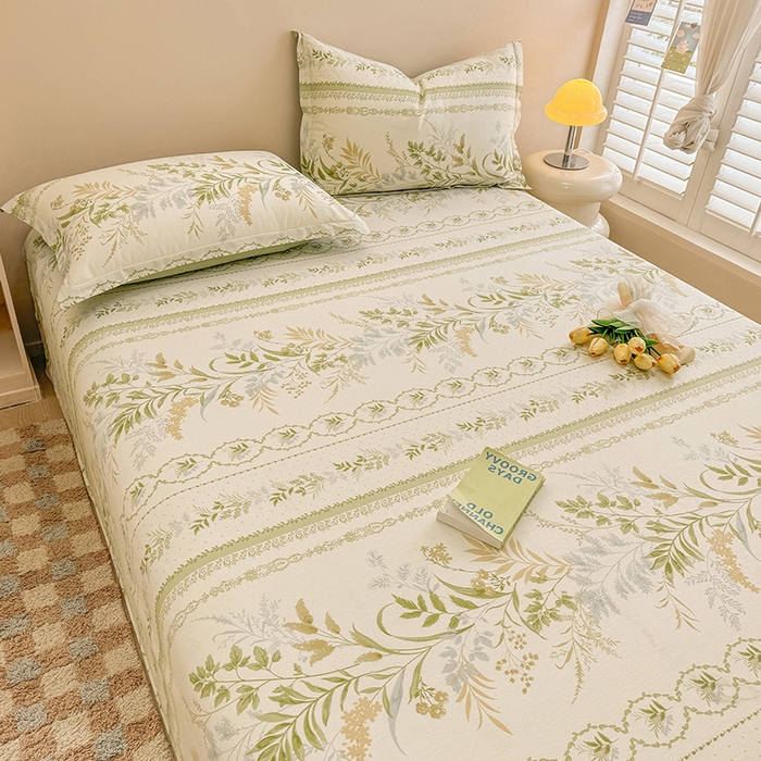 91家纺网 家纺一手货源 找家纺 绵庭家纺 2025新款12868全棉套件单品系列二单床单 沐雅清风