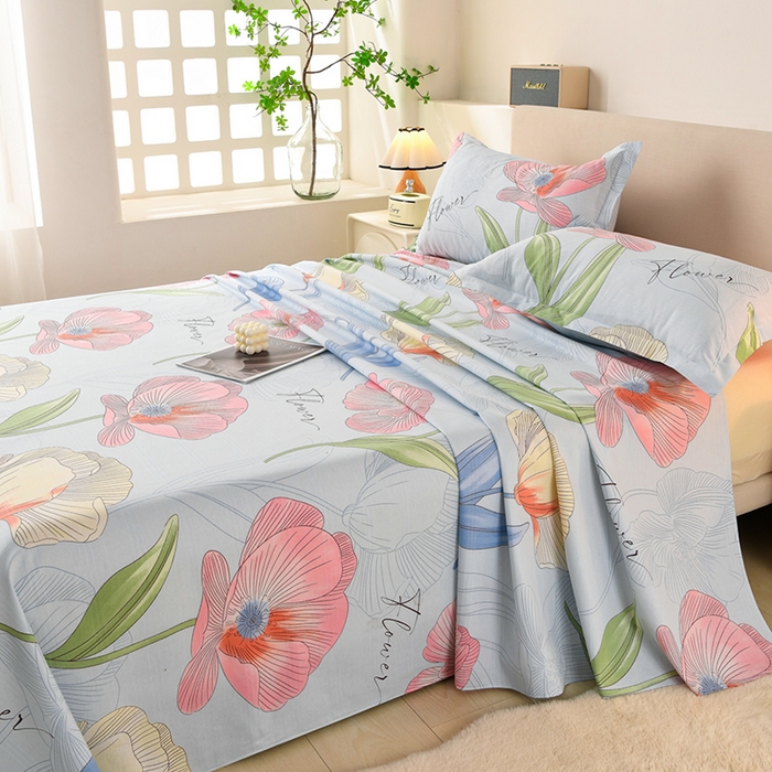 91家纺网 家纺一手货源 找家纺 润淳家居 2025新款老粗布三件套及单品 花伊曼 蓝