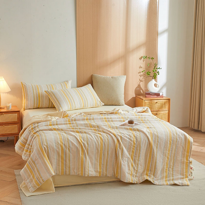 91家纺网 家纺一手货源 找家纺 （总）金喜2025 全棉夏被四件套新疆棉花被全棉床单床笠春秋被-棉花被四件套系列