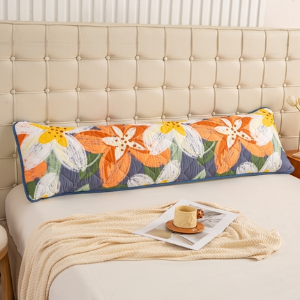 云玲时尚 2025新款三防磨毛防水夹棉双人长枕套 莫莉花园