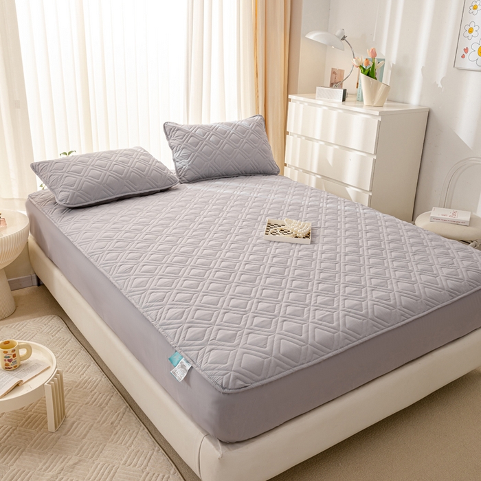 91家纺网 家纺一手货源 找家纺 云玲时尚 2025新款三防磨毛防水夹棉单人枕套 浅灰