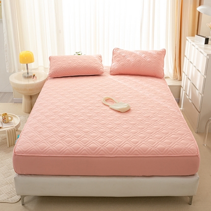 云玲时尚 2025新款三防磨毛防水夹棉单人枕套 浅豆沙