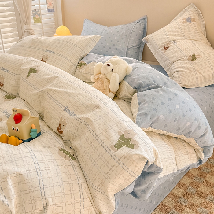 91家纺网 家纺一手货源 找家纺 绵庭家纺 2025新款12868全棉套件单品系列二四件套 比利熊