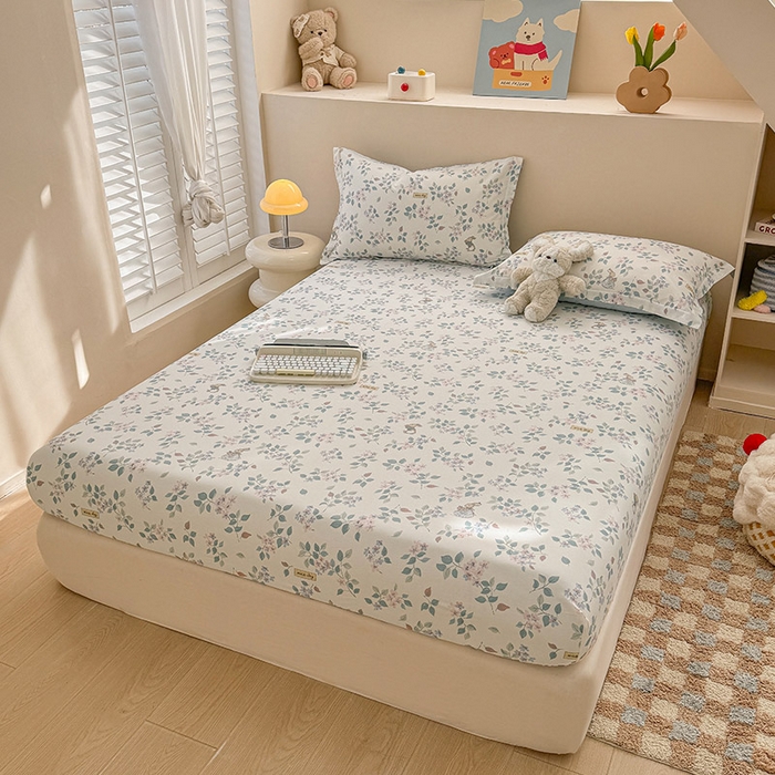 91家纺网 家纺一手货源 找家纺 2025新款12868全棉套件单品系列二单床笠 温暖思绪