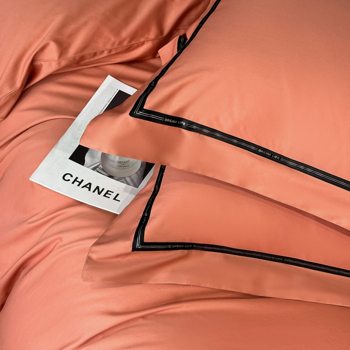 91家纺网 家纺一手货源 找家纺 （总）魅都 2025新款100s长绒棉简约织带轻奢风四件套-罗伊